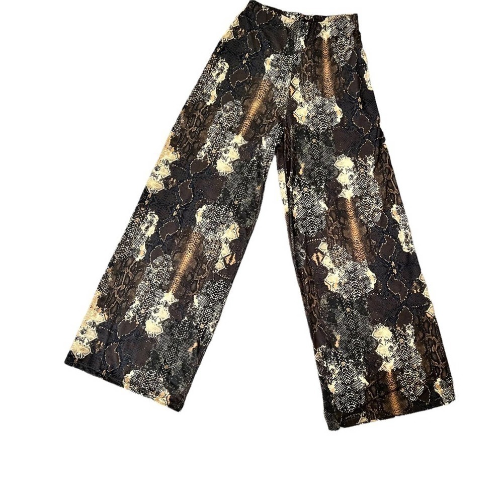 Zara snake print wide leg pants size: small